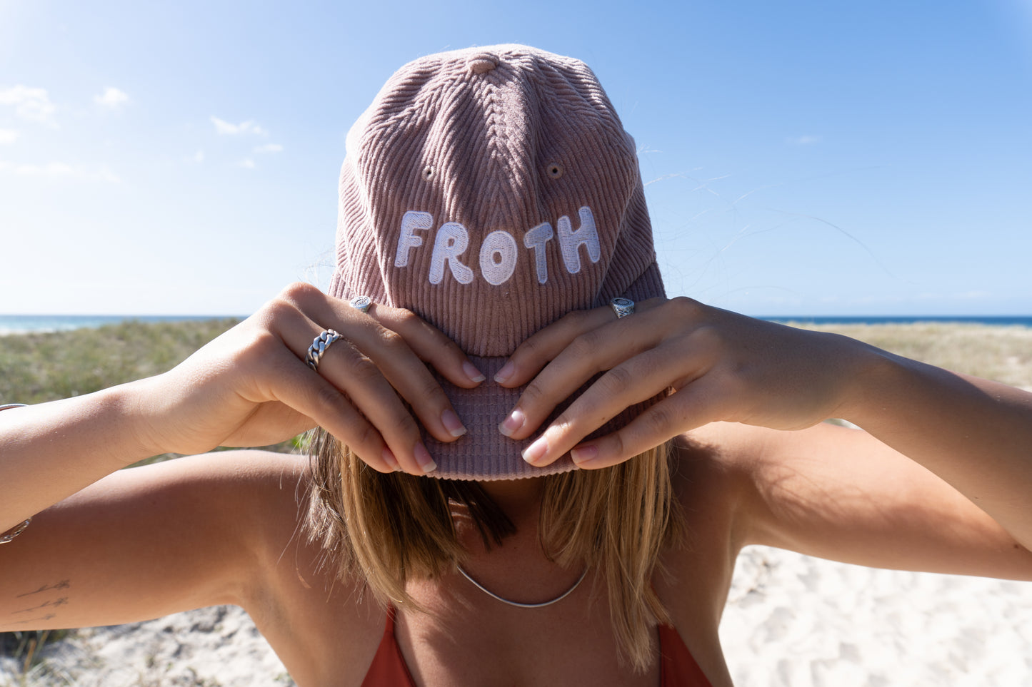 Froth Cord Cap - Hazy Pink